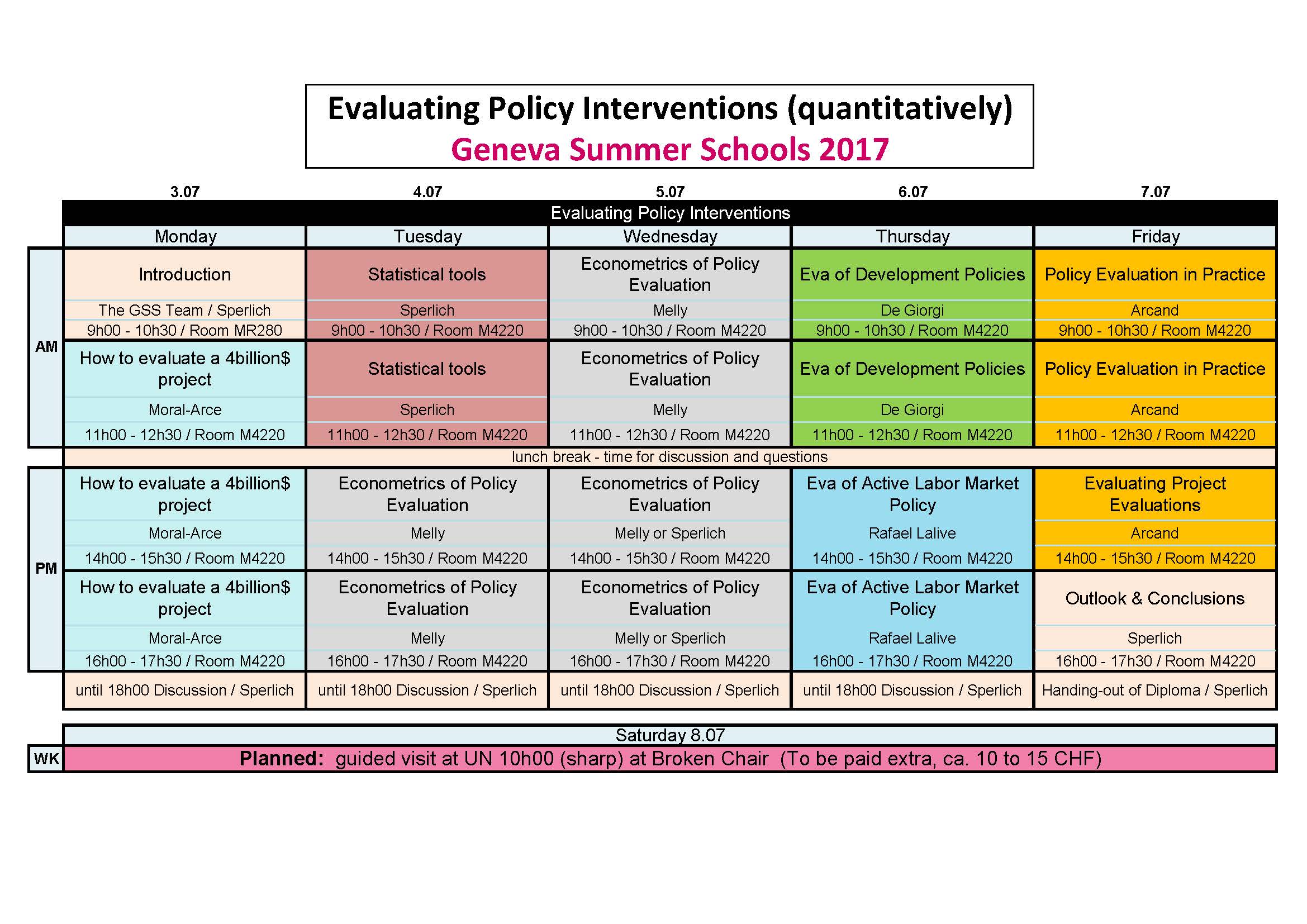 2017 Schedule Policy
